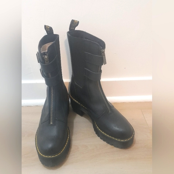 Dr.Martens boots black platform boots doc martens buckle boots - Picture 3 of 4